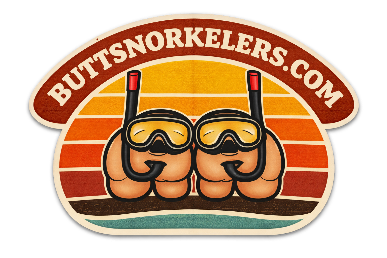 ButtSnorkelers.com die-cut logo sticker